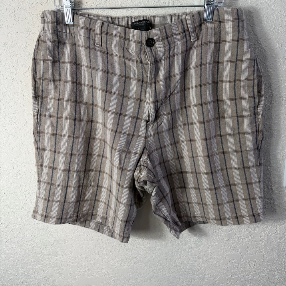 Banana Republic Linen Cotton Aiden Shorts Sz 36